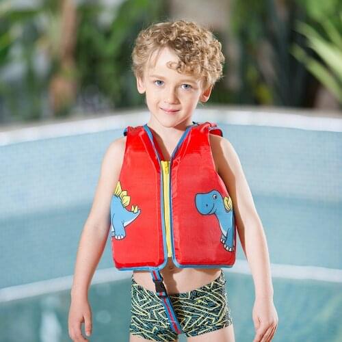 Megartico life jacket for kids red dinosaur Float Vest Child Toddle Swim Trainer Vest waterproof UPF 50+ buoyancy 2-6 years old