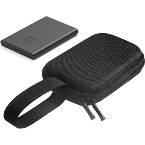 Solid State Drives Storage Bag Shockproof EVA Protective Case with Silicone Cover for Samsung T7 Touch Portable SSD Handbag