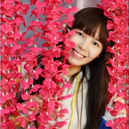 6colors Wedding Decoration Silk Flower Garland Artificial Flower Wisteria Vine Rattan For Party Home Garden Home Wedding decor