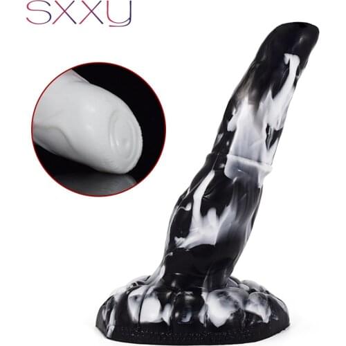 SXXY Kylin Anal Dildo Ancient Mythical Beast Butt Plug Big Silicone Fake Penis Flame Colorful Female Masturbator with Sucker
