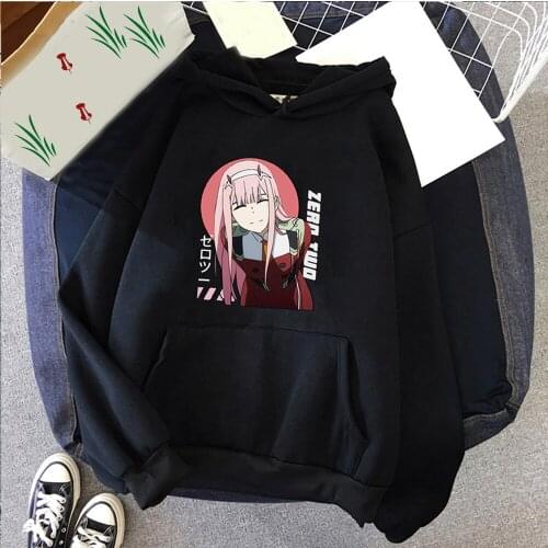 Hoodie Sweatshirt Anime Zero Two Print Hoodies Men Streetwear Harajuku Pullover Tops