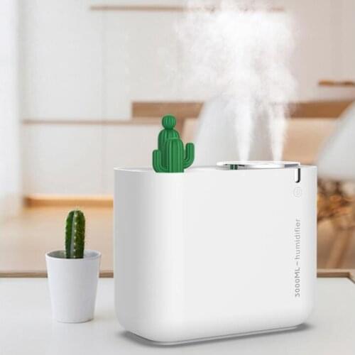 USB Air Humidifier Double Spray Port Ultrasonic Aromatherap Diffuser 3000ML Large Capacity Humidificador for Household Office