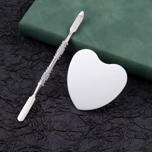 1PC Salon Manicure Finger Ring Color Palette Makeup Cream Foundation Mixing Palette Cosmetic Make up Tool Stainless Steel Plate