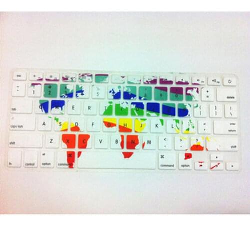 10PCS New Color World Map Rainbow With Square Rainbow Keyboard Cover Protector Film for All Macbook Air Pro Retina 13" 15" 17"