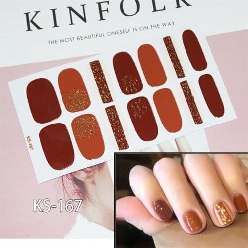 14tips/sheet Korea Nail Sticker Full Cover Sticker Wraps Decorations DIY Manicure Slider Nail Vinyls Nails Decals Manicure Art