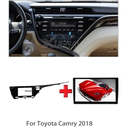 2 Din high trim Car Stereo DVD Player panel dash mount kit car accessories Car Radio face plate Frame for Toyota Camry 2018