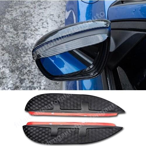 2pcs For Ford Focus MK4 2019-2020 Carbon fiber ABS Rearview mirror rain eyebrow Rain Snow Shield Guard Car Styling