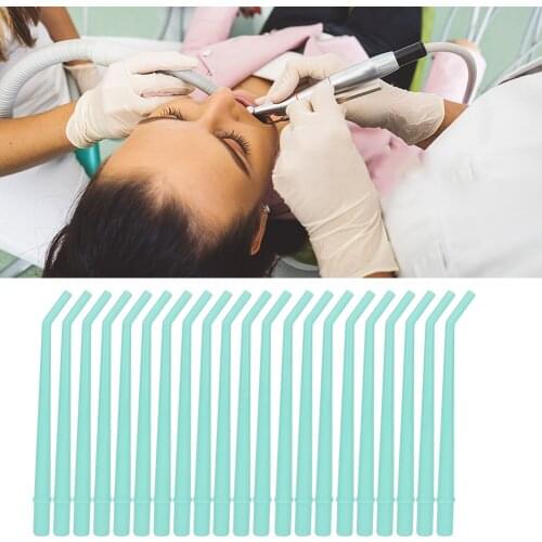 25 Pcs Dental Materials Disposable Autoclavable Oral Surgical Aspirator Plastic Curved Tip Saliva Ejector Tips Suction Tube Kit