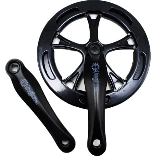 52T Bike Crankset Aluminum Alloy 170mm Crank Set Single Speed Chainring Square hole Road Folding Bike Fixed Gear Bike Accessorie