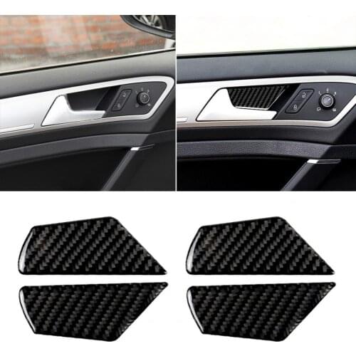 80% HOT SALES！！！4Pcs/Set Carbon Fiber Car Inner Door Bowl Decoration Stickers for VW Golf 7