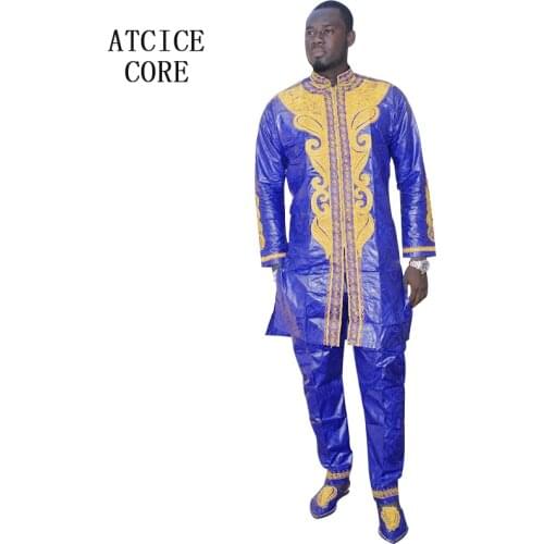 African clothes dashiki traditional mens african clothing long sleeves african bazin riche LC060