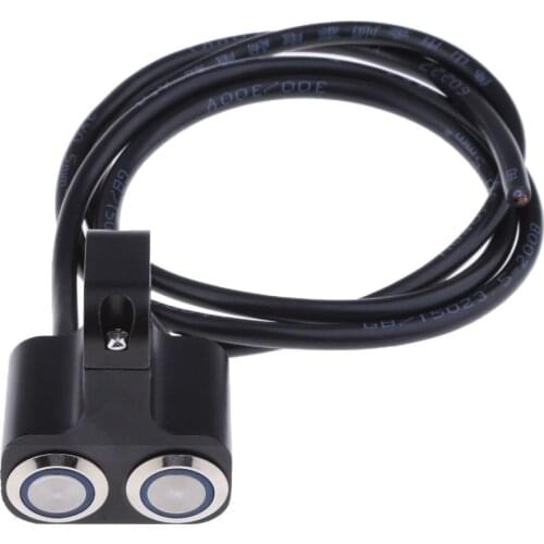 Aluminum Motorcycle Switch Fog Spot Light On/Off Push Button with LED Indicator Fit for 1-inch 25mm Handlebars (Manual-return)