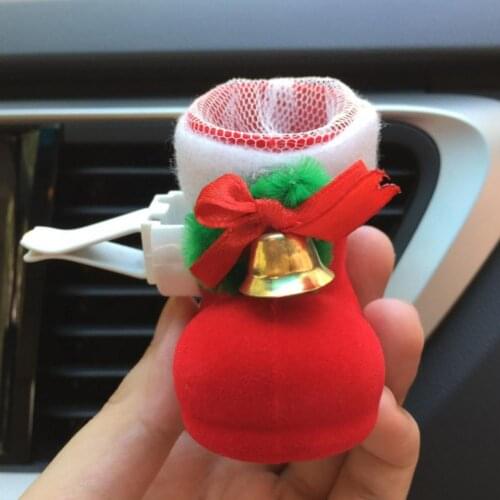 Car Aromatherapy Clip Trim Panel Fastener Clip Christmas Sock Shape Soft Flocking Auto Air Conditioning Vent Perfume Clip forCar