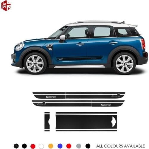 Car Hood Trunk Engine Rear Side Stripes Skirt Sticker Body Decal Kit For MINI Countryman F60 JCW ALL4 Cooper Style 2017-Present