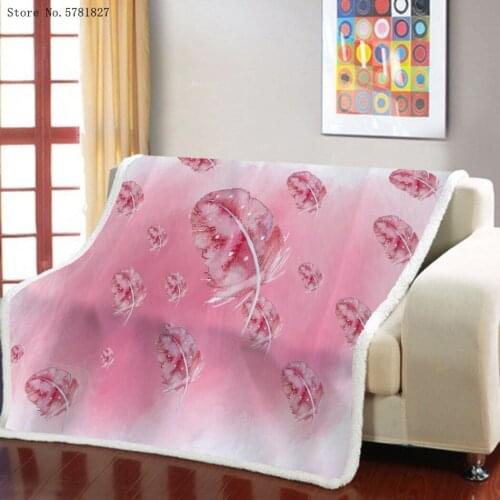 Bohemia Feather Sherpa Blanket Dreamcatcher Weighted Blanket Picnic Travel Throw Blanket Nap Office Sofa Soft Square Blanket