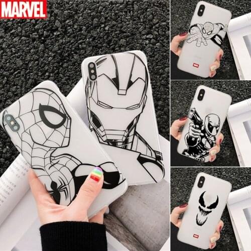 Marvel Iron Man Spiderman TPU Phone Case for iPhone 11 Pro Max XR XS Max 7 8 Plus X Full Body Soft Translucent Phone Back Cover
