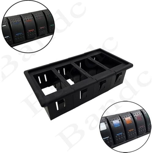 4 Way Free Combination Rocker Switch Housing Holder Black Square Frame for Car Boat Marine Vehicle, Auto Switch Accessories