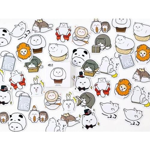 Sleepy cat decorative sticker(1pack=45pieces)