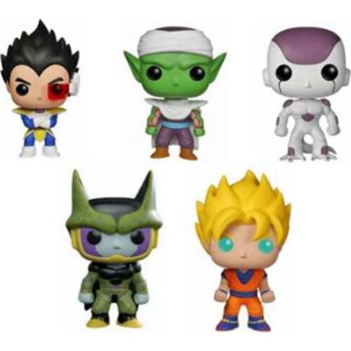 FUNKO POP 10cm Anime Dragon Ball Z POP Super Saiyan bule Goku VEGETA Red Hair Action Figure PVC Collection Model Doll