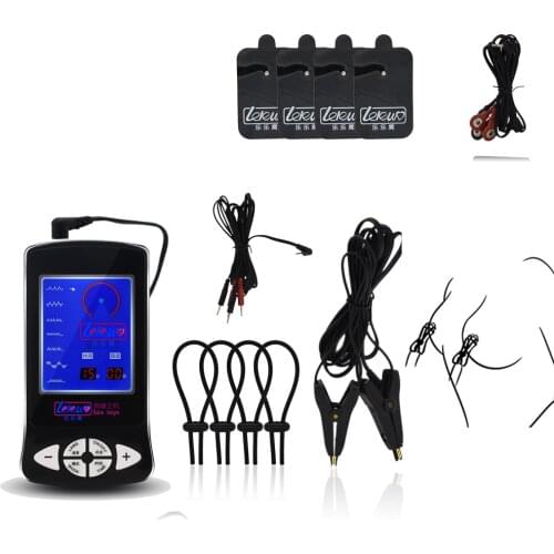 Electric Shock For Men Women Gay Kit Penis Cock Ring Nipple Clamps Nipple Body Massage Pads Electro Sex Medical Themed Sex Toys