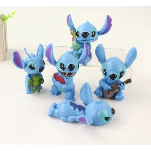 3-9.5cm 5pcs/Lot Disney Lilo & Stitch Action Figure Toy Children Collection Decoration Model Toys Dolls Christmas Gift