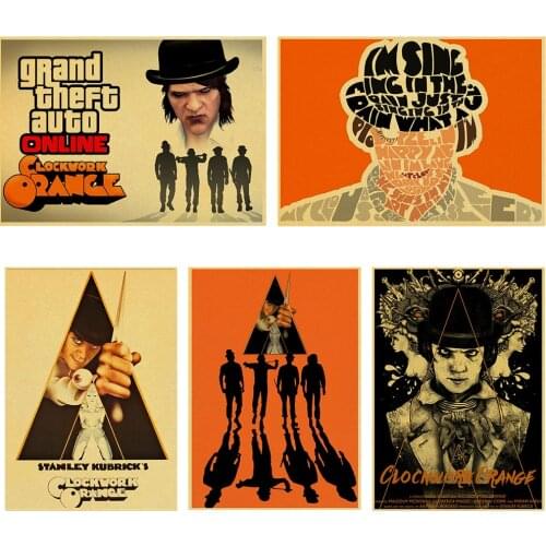 Classic movie A Clockwork Orange Anthony Burgess Alex vintage Retro Poster Kraft Paper For Home Bar Wall Bar Kids Room