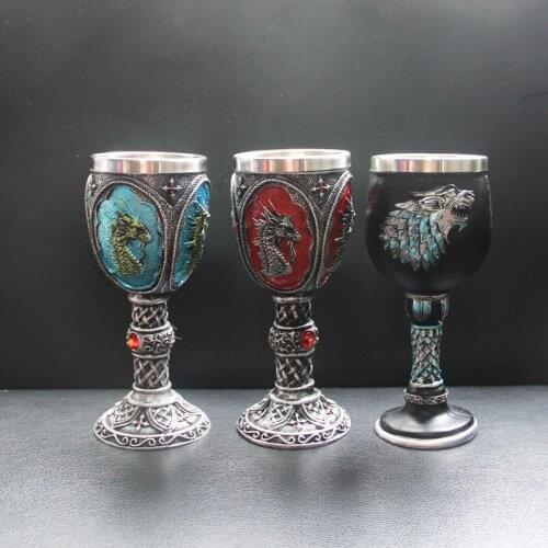 Coffee Cup Thrones Goblet Beer Cup Red Wine Glass Double Wall Stainless Steel Cup Decoration Cup Friend Gifts