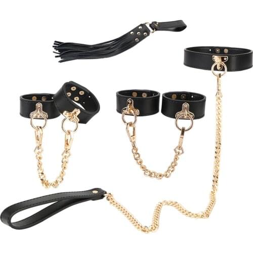 Genuine Leather Bondage Sets Accessories For Sex Whip Handcuffs Collar Machine Erotic Toys Adults Games Men Women Couple Tools