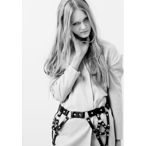 2014 New Leather Waist Cinchers belt HARAJUKU Baby Suspenders for Women Sexy Leather Garter Belt Metal Free Shipping