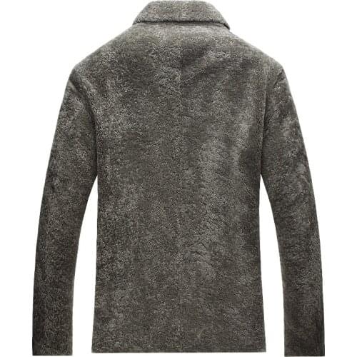 New 2020 Autumn Winter Slim Men Leather Jackets Soft Sheepskin Warm Jacket Mens Woolen Outerwear Coat Winter Overcoat YYJ0053