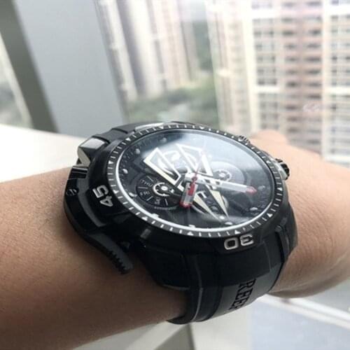 Reef Tiger/RT New Arrival All Black Brand Luxury Waterproof Wrist Watch Stainless Steel Chronograph Relogio Masculino RGA3591