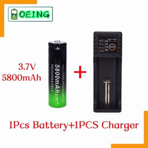 NEWEST Original 18650 Rechargeable Battery 5800mAh 3.7V Lithium ion batteries For 4.2v Flashlight Battery+ lii-100 B Charger