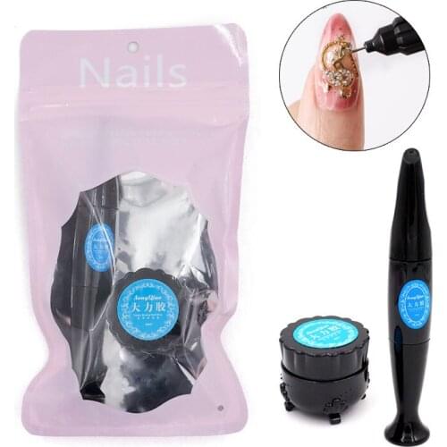 10ml 3D Nail Art Glue For Rhinestones Decorations No Wipe Jewelry Adhesive Tips Strong Gel Top Coat DIY Manicure Accessories