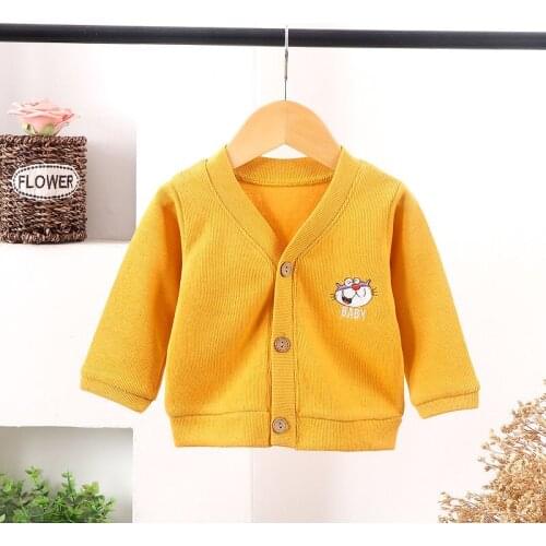 2020 Girl Baby Embroidery solid color Cartoon Sweater Cardigan Coat Girls Kids Jacket Children winter Coats Clothes
