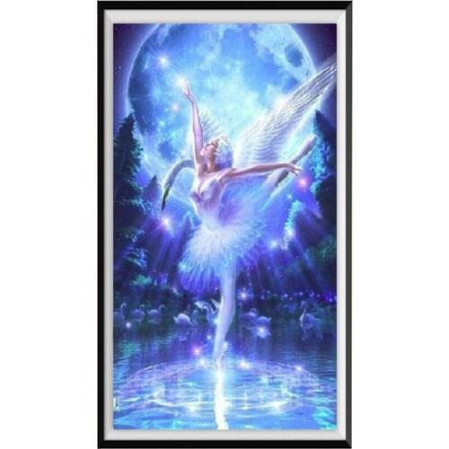 Pintura de diamante 5D, joyería de bricolaje, bailarina, bordado de diamantes hecho a mano, punto de cruz