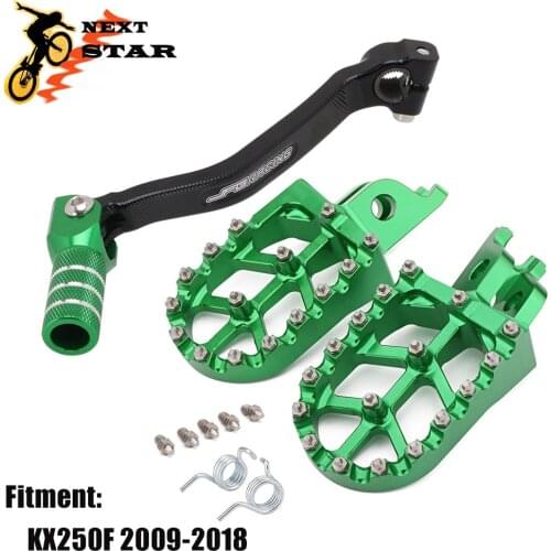 CNC Motorcycle Gear Shift Foot Lever Foot Pegs Rest Footrests Pedal Footpegs For KAWASAKI KX250F KXF250 2009-2017 2018 Dirt Bike