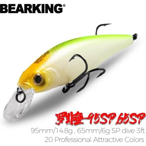 BEARKING Squad Minnow 95mm 14.8g 65mm 6g Tungsten weight system SP fishing lures assorted colors crank wobbler crank bait