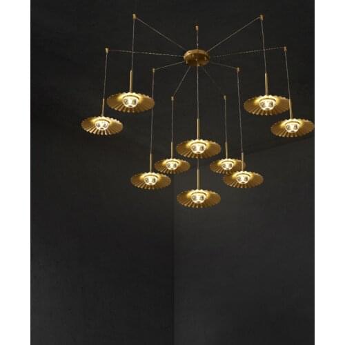 Luxury Living Room Chandelier Copper Crystal LED Fixtures Industrial Style Creative Kichen Island Bedroom Home Deco Hanging Lamp