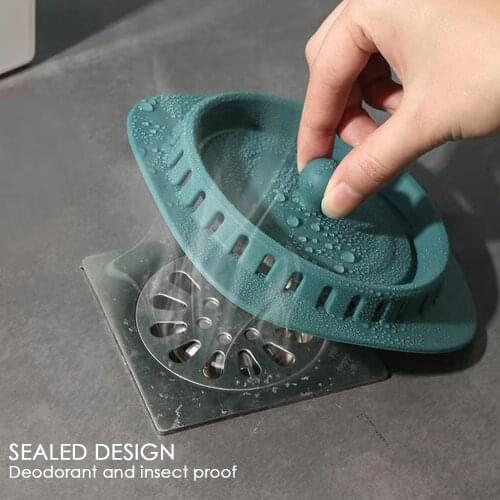 Toilet Deodorant Silicone Floor Drain Cover Dual-use Retractable Sewer Bathroom Kitchen Accessories Anti-clogging Filter