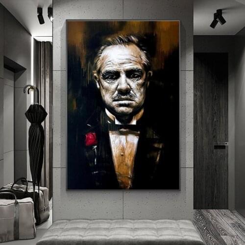 Godfather Modern Canvas Art Posters and Prints Godfather Abstract Canvas Paintings on the Wall Nordic Art Pictures Home Decor