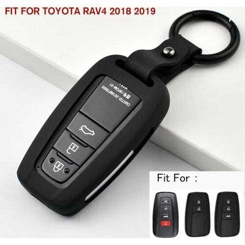 For Toyota RAV4 2018 2019 Smart Car Key Black Aluminum Case Cover Key Holder