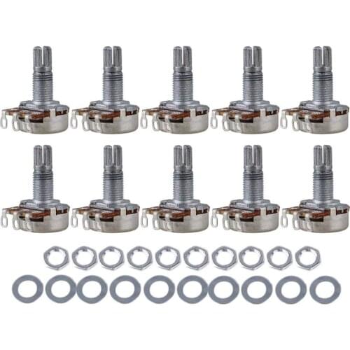 Generic Guitar Potentiometer B250k 16mm Base Dia 18mm Shaft Pack Of 10