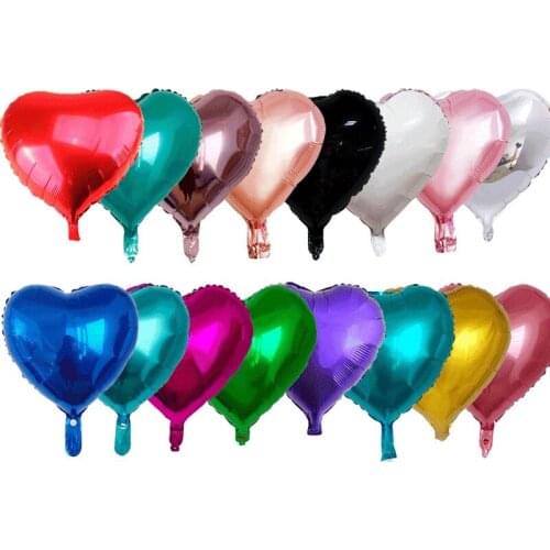 5pcs/pack 18 inch Pink Gold Heart-shaped Aluminum Foil Balloon Birthday Party Valentines Day Proposal Wedding Scene Decoration