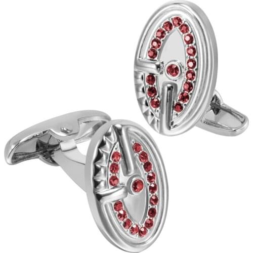 New Arrival Luxury Oval Crystal Cufflinks for Mens Fashion Novelty Cuff Links Top Brand Button High Quality Wedding Accessories