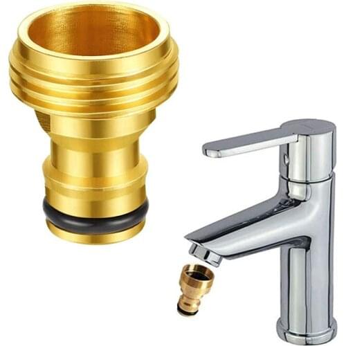 1Pcs 1/2" Thread Quick Connector Brass Tap Connector Faucet Adapters Garden Irrigation Washing Machine Car Wash Hose Connector