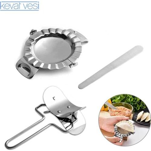 3Pcs /set Dumpling Mold Stainless Steel Dumpling Maker Dough Cutter Manual Ravioli Gyoza Mold Kitchen Accessories and Gadgets