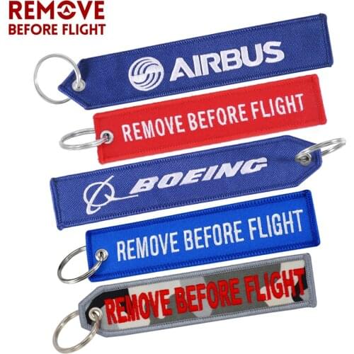 5 PCS Embroidery Keychain Boeing Airbus Aviation Key Chain Holder for Cars and Motorcycles Key Fob Pilot Keychains Jewelry