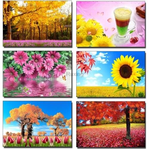 Needlework Diamond Painting Big tree and flower landscape Cross Stitch DIY Diamond Mosaic Embroidery Home mural decoration gift