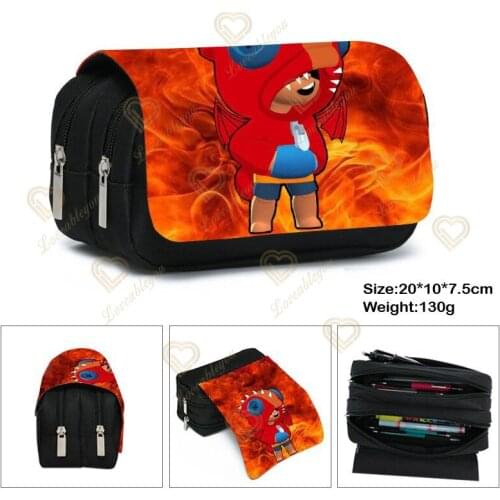 Children Shark Leon Pencil Case Kids Cartoon Zipper Stationery Bag Boys Girls Gift Students Anime Pencil Box School Supplies