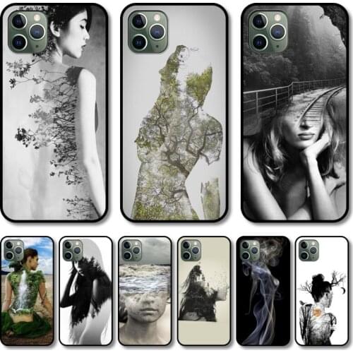 Sexy lady Phone Case cover For iphone 12 pro max 11 8 7 6 s XR PLUS X XS SE 2020 mini black cell shell
